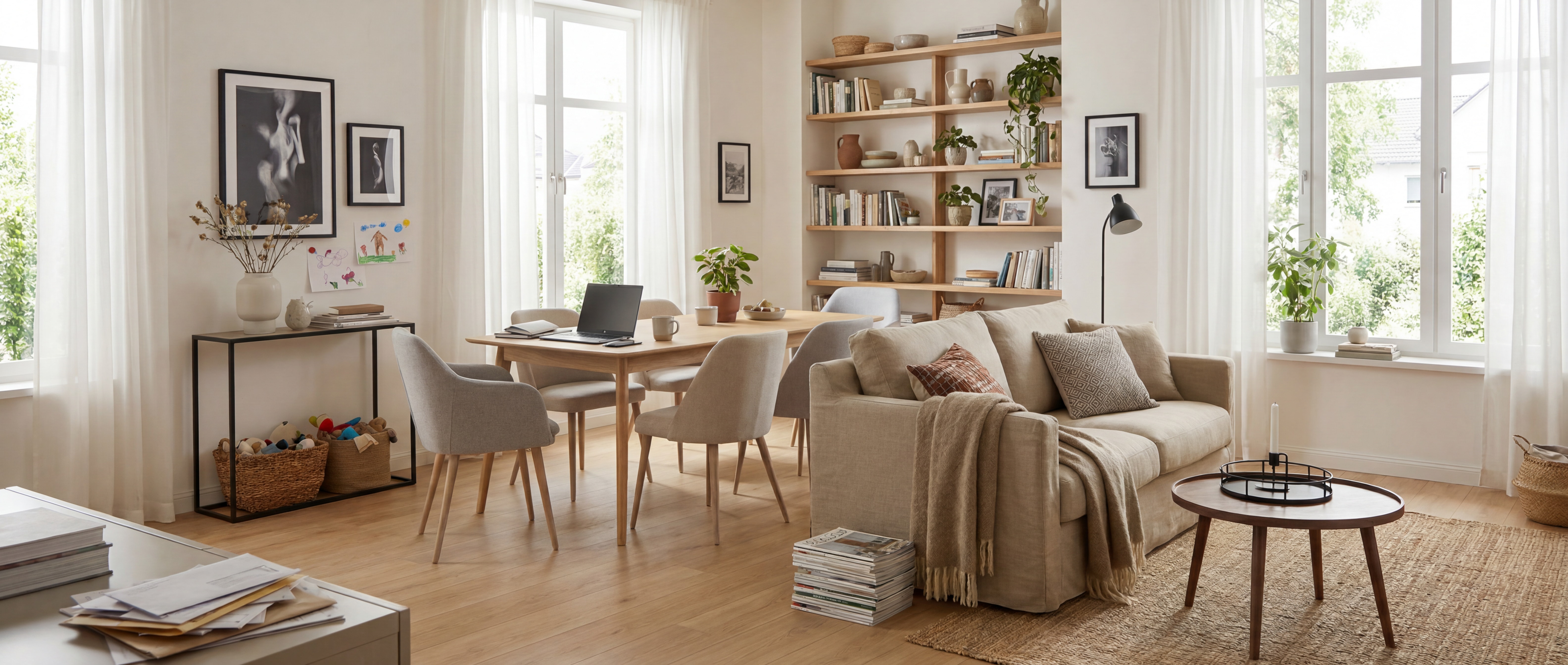 Moderner Wohnraum mit Designboden