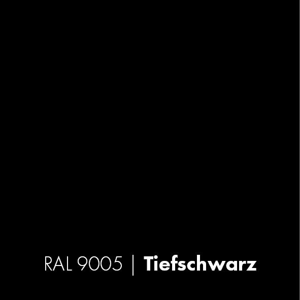 Farbmuster RAL 9005 Tiefschwarz für Stahl-Loft-Türen