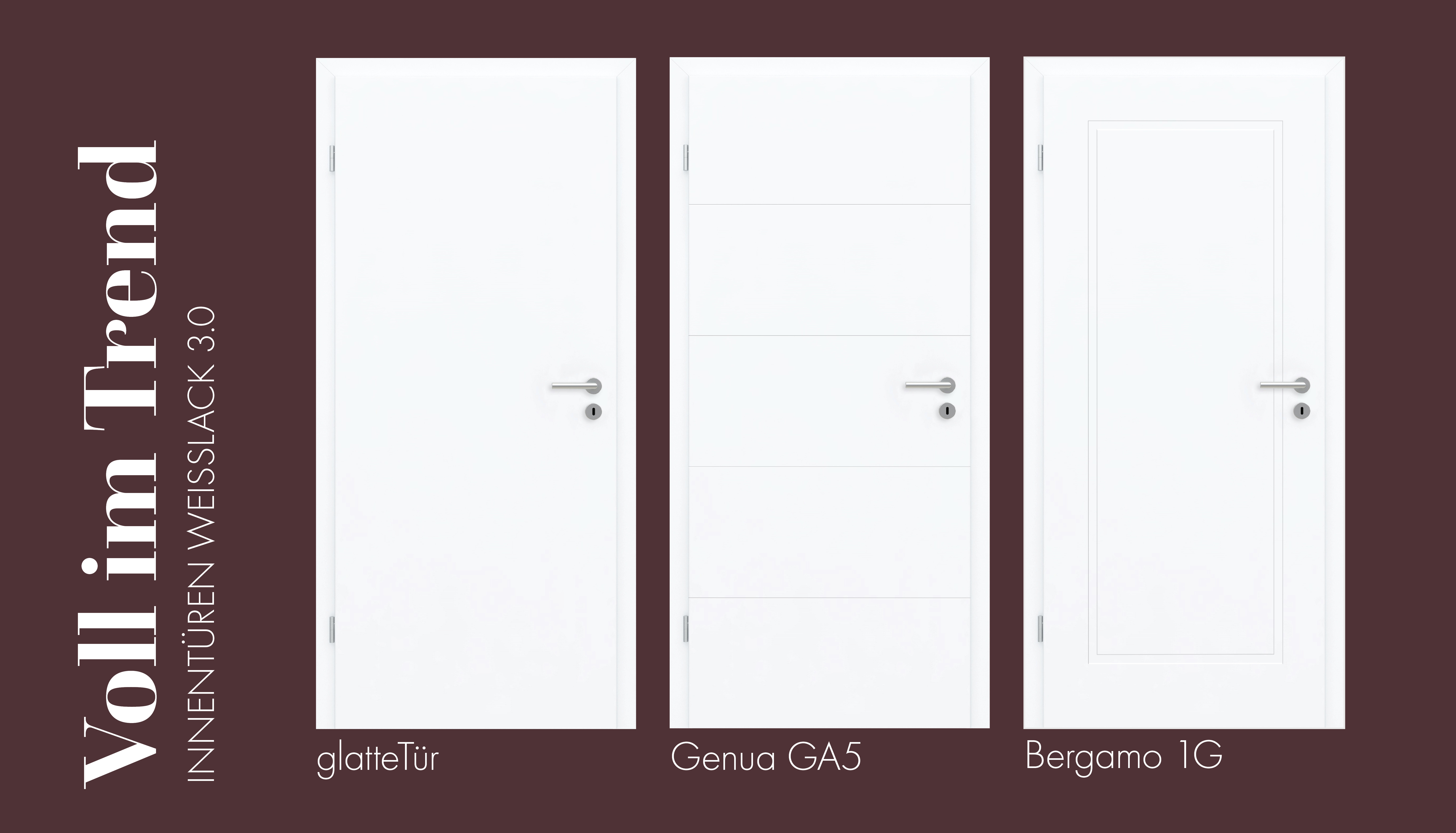 Innentüren Weißlack 3.0 zu Burgundy-Farbkonzept