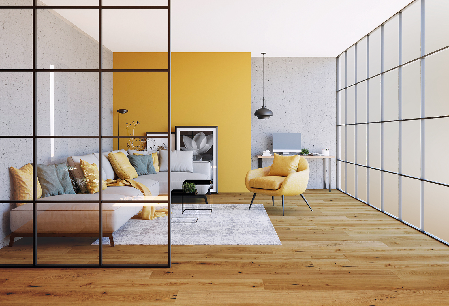 Stahl Loft Festelement in Anthrazitgrau RAL 7016