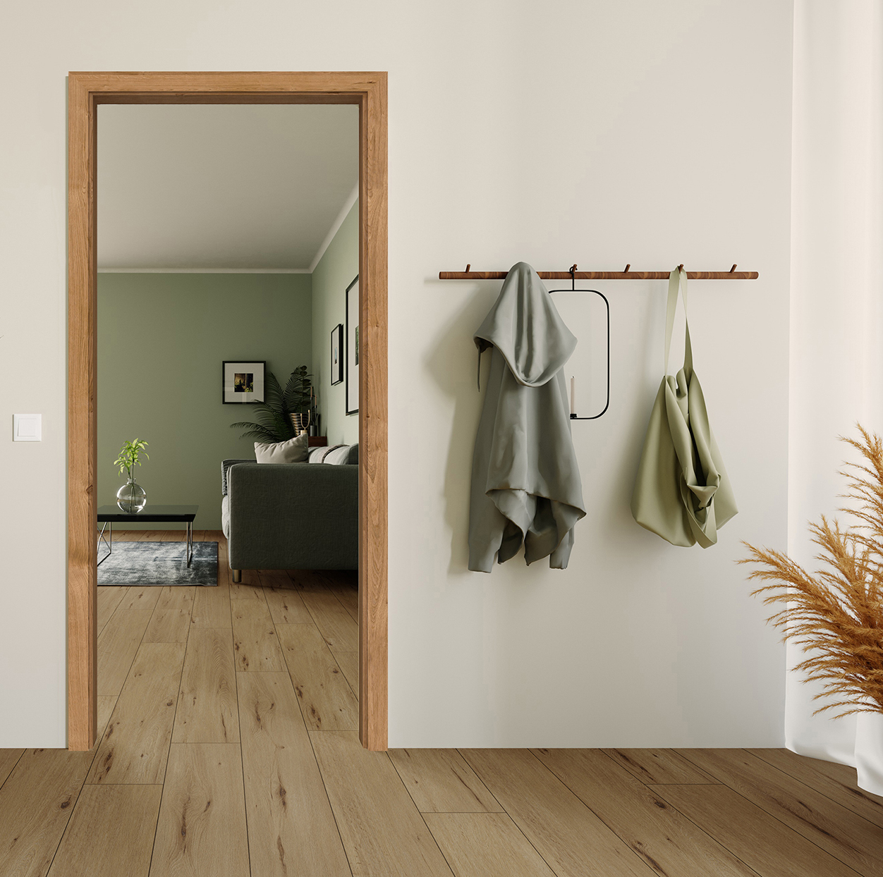 Durchgangszarge Furnier Asteiche Natur