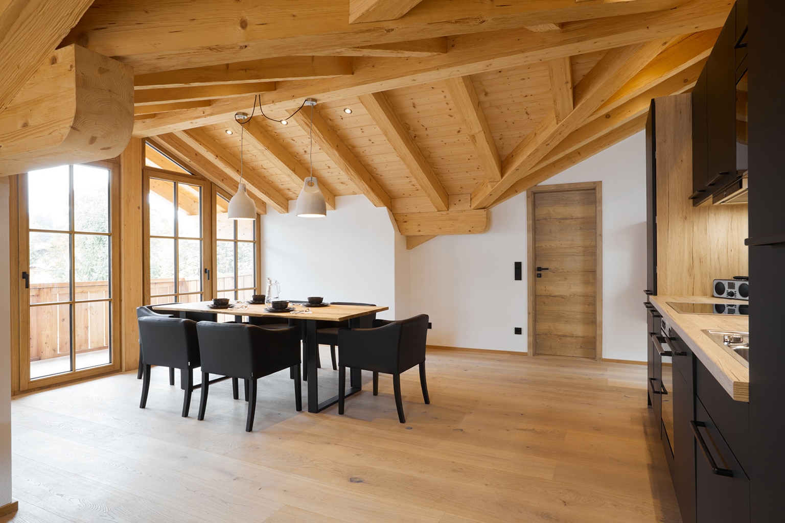 Innenraum einer Ferienwohnung in der Zugspitzerei Grainau