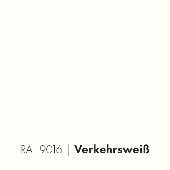Farbmuster RAL 9016 Verkehrsweiß für Stahl-Loft-Türen